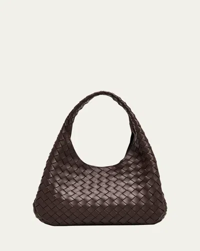 Bottega Veneta Campana Small Leather Shoulder Bag In Brown