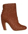 Bottega Veneta Mini Lido Intrecciato Leather Ankle Boots In Brown