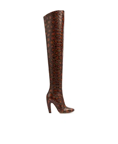 Bottega Veneta Canalazzo Knee-high Boots In Brown