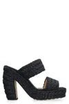 Bottega Veneta Black Raffia Heels