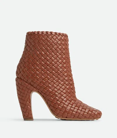 Bottega Veneta Mini Lido Intrecciato Leather Ankle Boots In Brown