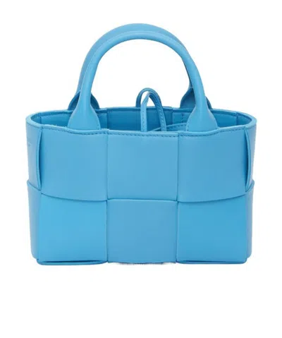 Bottega Veneta Candy Arco Leather Tote Bag In Blue