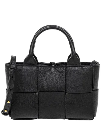 Bottega Veneta Candy Arco Leather Tote Bag In Black