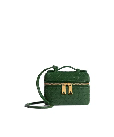 Bottega Veneta Zippered Cosmetic Bag In Green