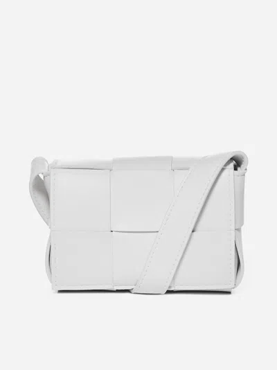 Bottega Veneta Candy Cassette Intreccio Leather Bag In White