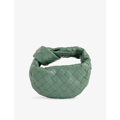 Bottega Veneta Womens Aloe-gold Candy Jodie Intrecciato-weave Leather Top-handle Bag