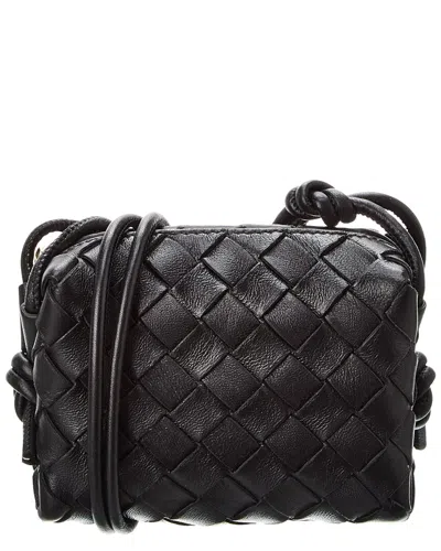 Bottega Veneta Candy Loop Leather Camera Bag In Black