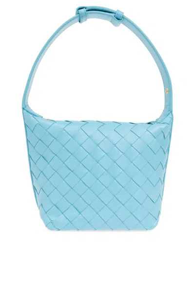 Bottega Veneta Candy Wallace Leather Top Handle Bag In Blue
