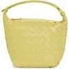 Bottega Veneta Candy Wallace Intrecciato Handheld Pouch In Sherbert/gold