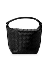 Bottega Veneta Candy Wallace Intreccio Leather Pouch In Black/gold