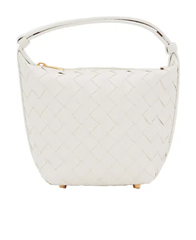 Bottega Veneta Candy Wallace Leather Tote Bag In White