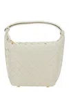 Bottega Veneta 'candy Wallace' White Handbag With Intrecciato Motif In Leather Woman