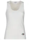 Bottega Veneta Stretch Rib Cotton Tank Top In Nude & Neutrals