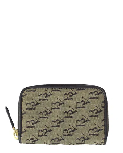Bottega Veneta Canvas Card Case (authentic Pre-loved) In Green