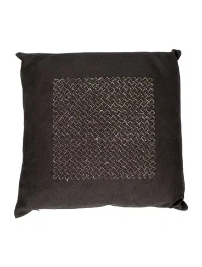 Pre-owned Bottega Veneta Canvas Intrecciato Throw Pillow In Brown