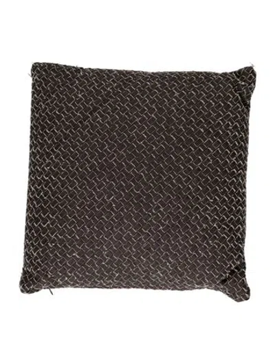 Pre-owned Bottega Veneta Canvas Intrecciato Throw Pillow In Brown