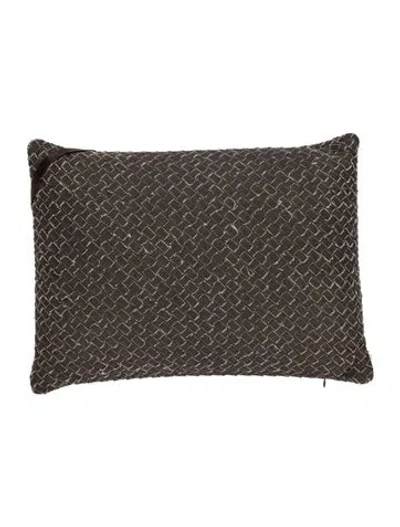 Pre-owned Bottega Veneta Canvas Intrecciato Throw Pillow In Brown