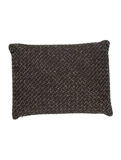 Pre-owned Bottega Veneta Canvas Intrecciato Throw Pillow In Brown