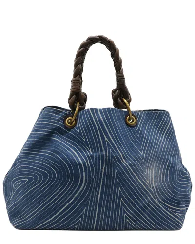 Bottega Veneta Canvas Leather Tote Bag (authentic Pre-loved) In Red