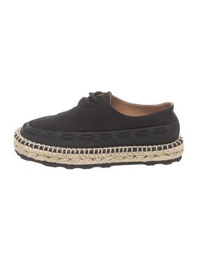Pre-owned Bottega Veneta Canvas Mesh Accents Espadrilles In Black