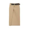 Bottega Veneta Canvas Midi Skirt Women In Neutral