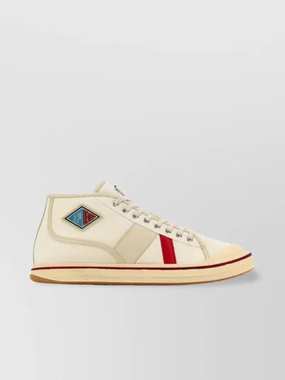 BOTTEGA VENETA CANVAS SNEAKERS SUMMER CONTRAST STRIPE