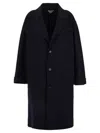 Bottega Veneta Long Sleeved Buttoned Coat In Blue