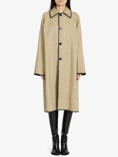 Bottega Veneta Cappotto Con Motivo Principe Di Galles Distorto In Brown