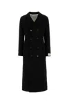 Bottega Veneta Black Coat With Notched Revers In Rayon Woman