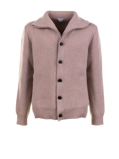 Bottega Veneta Cappuccino Wool Cardigan In Purple