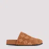 BOTTEGA VENETA CARAMEL BROWN LEATHER REGGIE SUEDE MULES