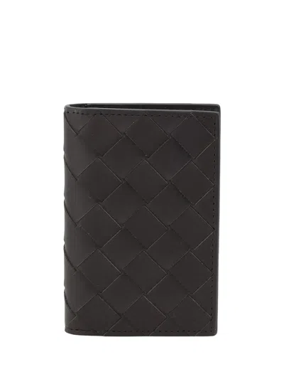 Bottega Veneta Intrecciato Medium Bi-fold Wallet With L-zip In Black