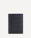 Bottega Veneta Men Leather Card Holder With Intrecciato Motif In Black