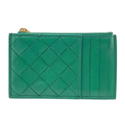 Bottega Veneta Card Case Green Leather Wallet  ()