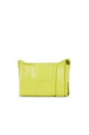 Bottega Veneta Card Case With Strap In Acid Kiwi & Silver