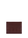 Bottega Veneta Womens Intrecciato Leather Card Holder Barolo-gold In Barolo-gold