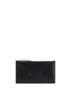 Bottega Veneta Women Lambskin Leather Card Holder In Black-gold