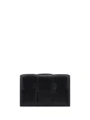 Bottega Veneta Maxi Intrecciato Card Case In Black-gold