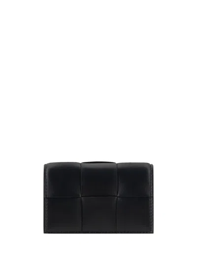 Bottega Veneta Maxi Intrecciato Card Case In Black