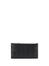 Bottega Veneta Black Cardwallet With Zip And Intrecciato Motif In Leather Woman In Black-gold