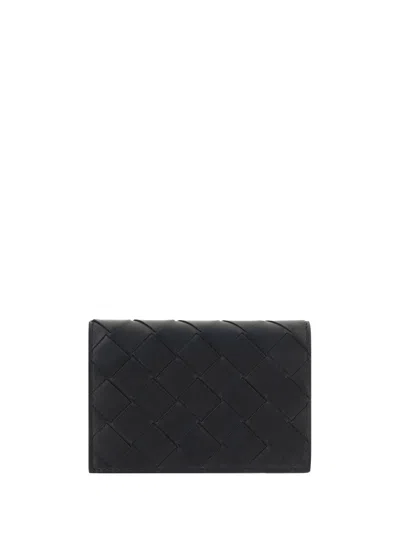 Bottega Veneta Card Holder In Black-silver