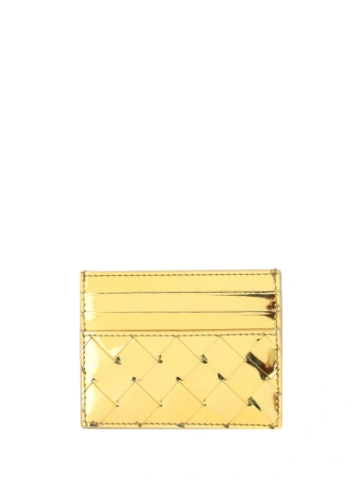 Bottega Veneta Card Holder In Gold-m Brass