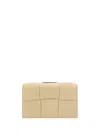 Bottega Veneta Intrecciato Leather Card Case In Porridge-gold