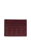 Bottega Veneta Womens Intrecciato Leather Card Holder Barolo-gold In Red