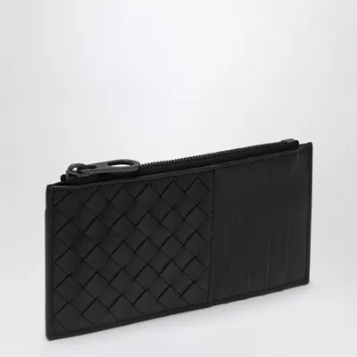 Bottega Veneta Card Holder With Black Intrecciato Zipper