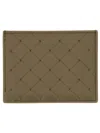 Bottega Veneta Card Holder "woven Stamp" In Brown