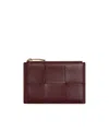 Bottega Veneta Card Type Zipper Card Holder In Red