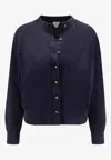 Bottega Veneta Cardigan And Sleeveless Knit Vest Twin Set In Blue
