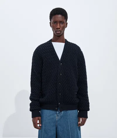 Bottega Veneta Cardigan Aus Intrecciato Wolle-blau In Blue