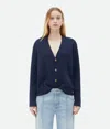 Bottega Veneta Cashmere Cardigan With Knot Buttons In Blue